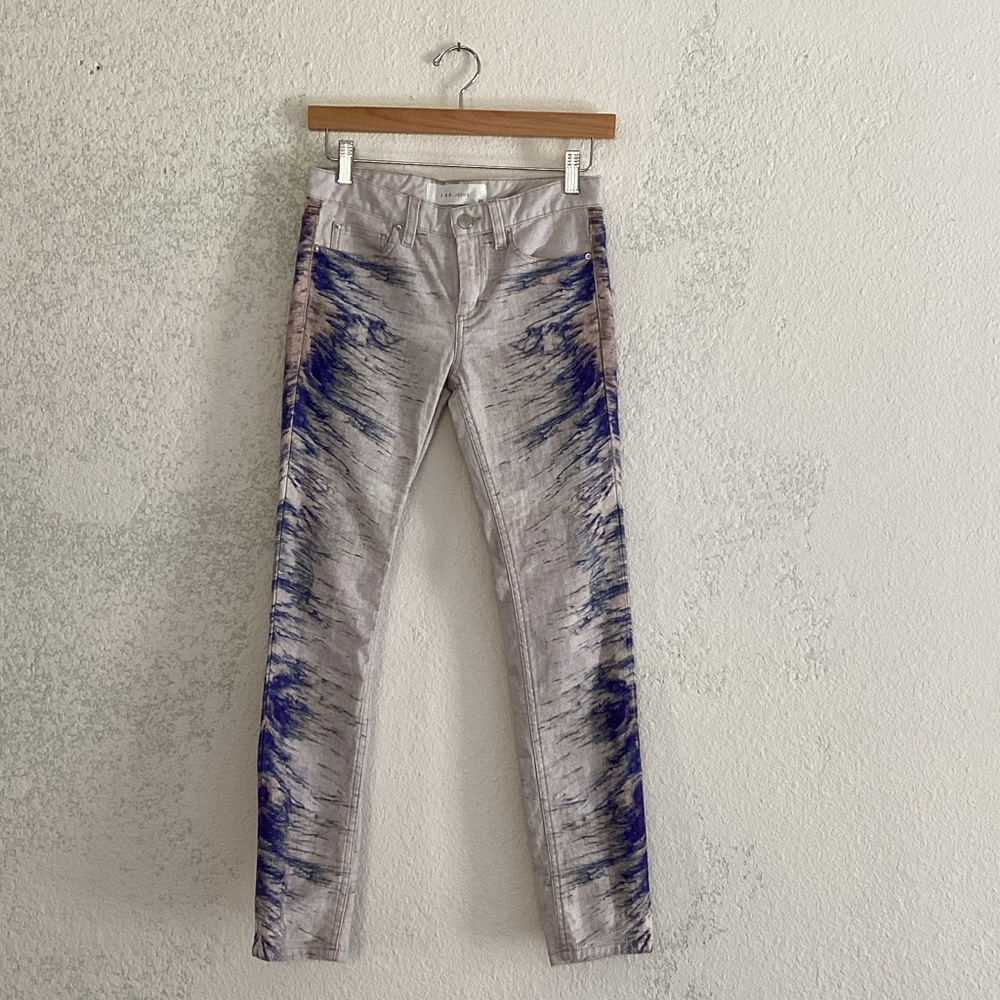 IRO . Jeans *Nedira Blue and Cream splash print Skinny Jeans Size 25